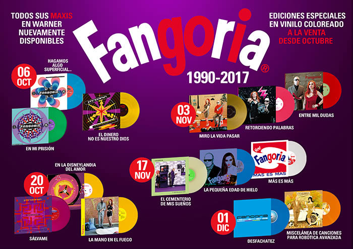 Los maxis de Fangoria en Warner, editados en vinilo de color