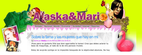 Alaska y Mario Vaquerizo mantienen un blog en Libertad Digital